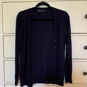 Zara Button up Navy Blue Cardigan